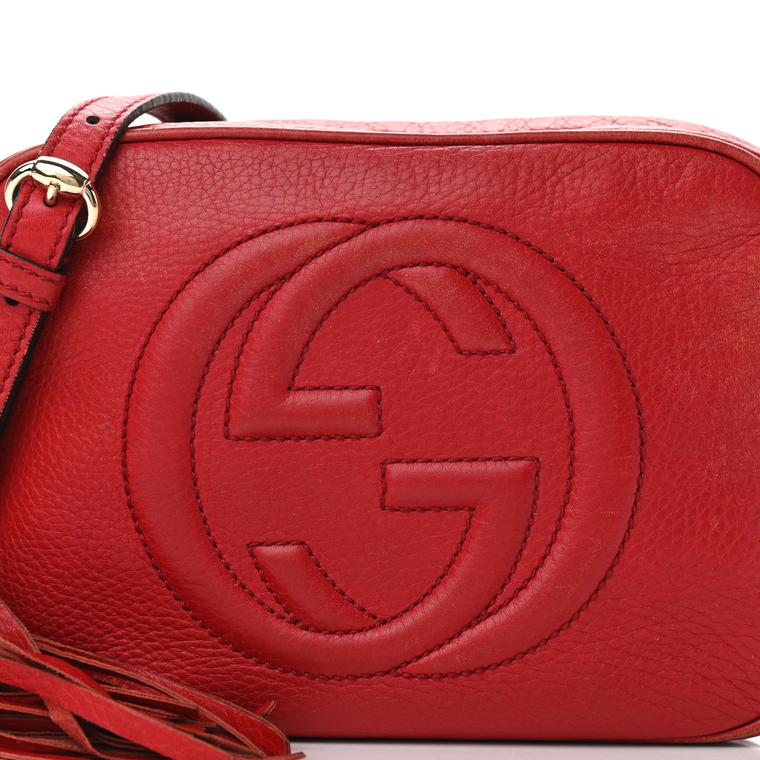 Gucci Pebbled Calfskin Small Soho Disco Bag Tabasco Red 8 of 15