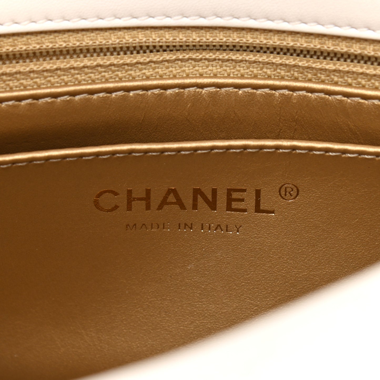 Lambskin Quilted Mini Pearl Crush Flap White