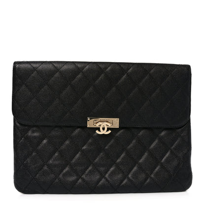Chanel Caviar Quilted Medium Golden Class Pouch Black 1 of 11