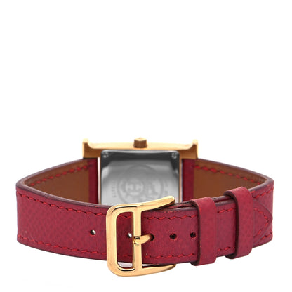 Hermes Stainless Steel Epsom 21mm Heure H Hour Quartz Watch Rouge 3 of 4