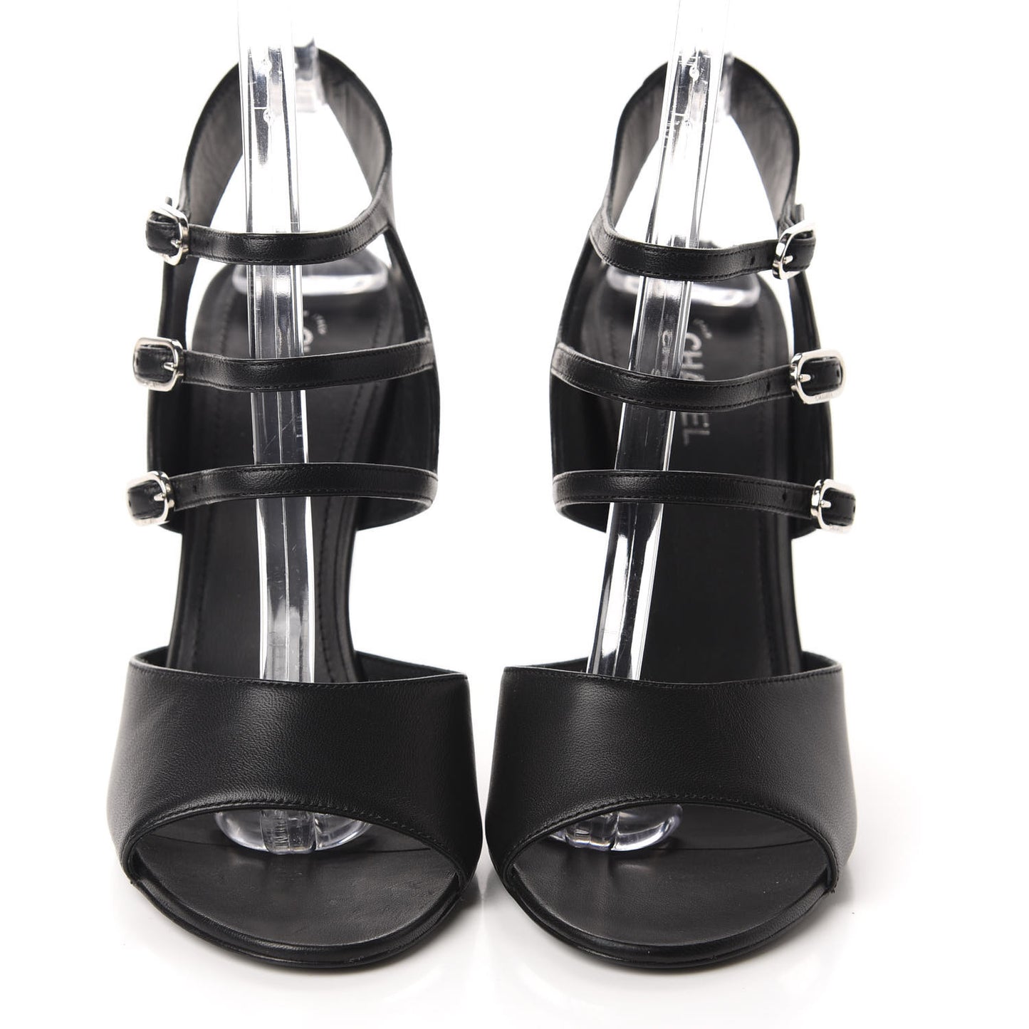 Lambskin CC Heel Sandals 40.5 Black