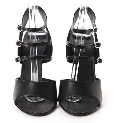 Chanel Lambskin CC Heel Sandals 40.5 Black 2 of 9
