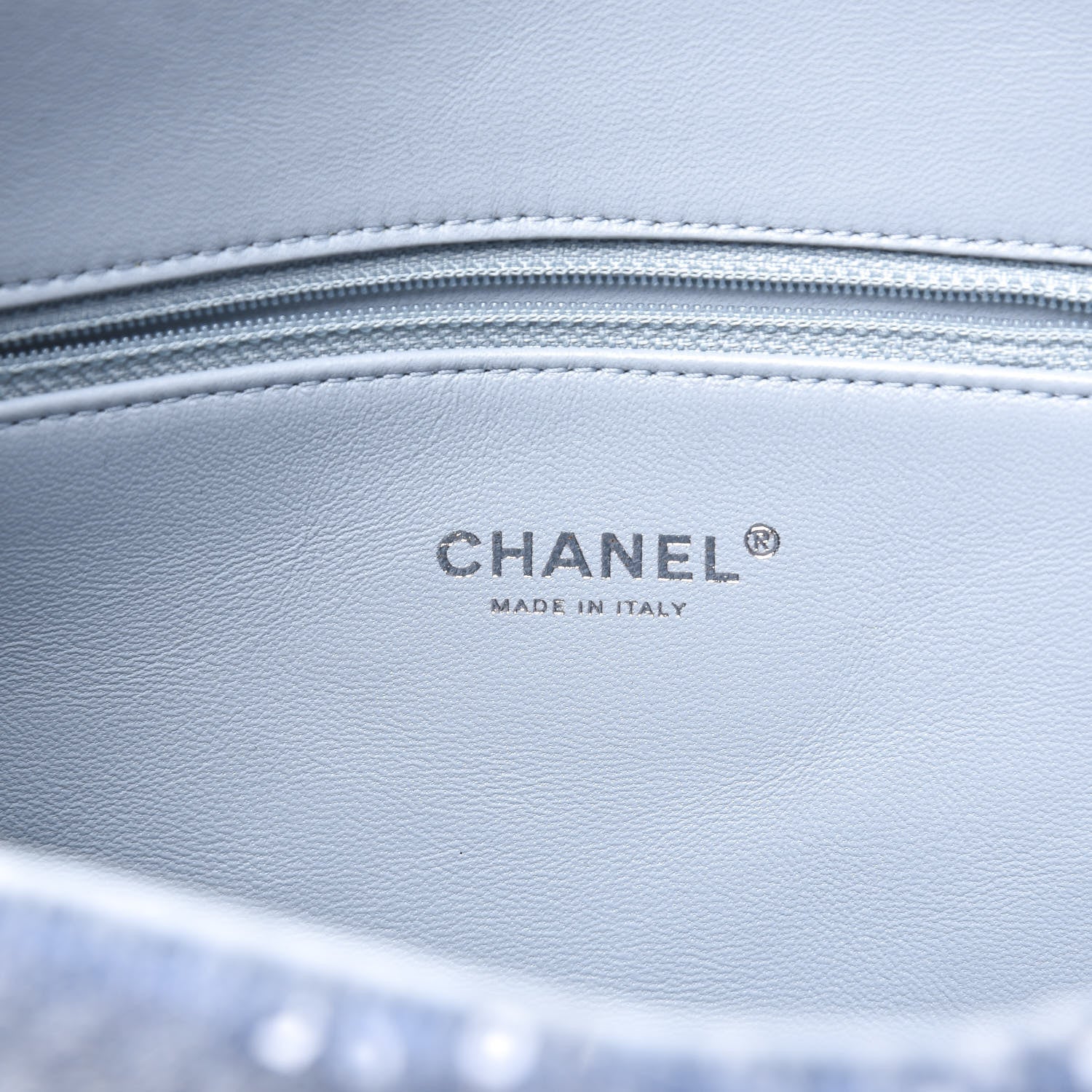 Chanel Sequin Large Waterfall Flap Light Blue 5 of 10