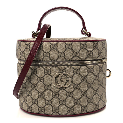 Gucci GG Supreme Monogram Ancora Calfskin Vanity Cosmetic Case Beige Ebony Rosso 1 of 13