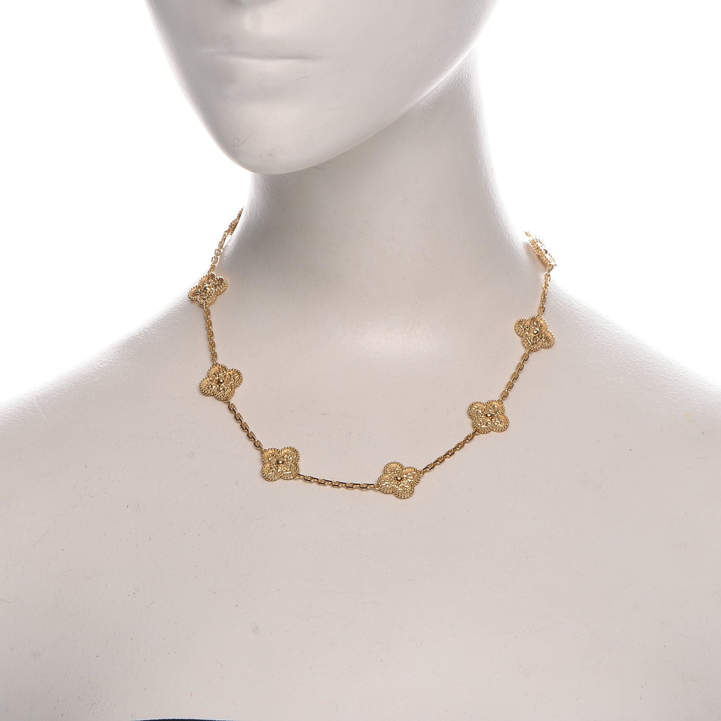 18K Yellow Gold 10 Motifs Vintage Alhambra Necklace