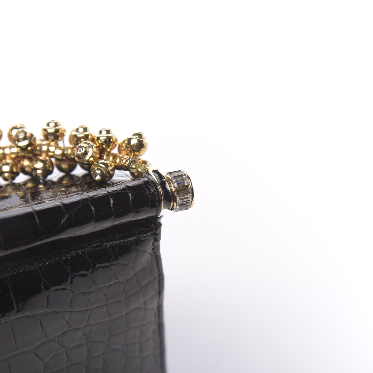 Alligator Crystal Evening Bag Black