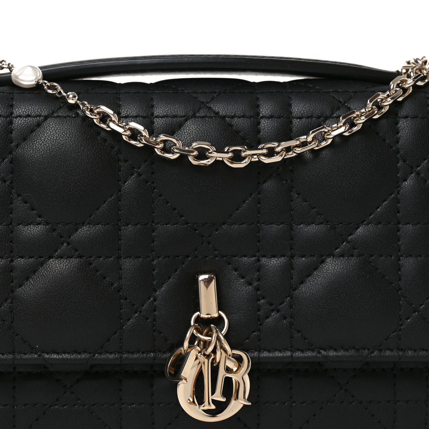 Christian Dior Lambskin Cannage Lady Dior Phone Pouch Black 6 of 9