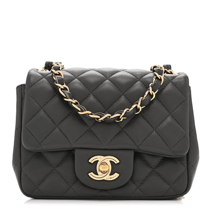 Chanel Lambskin Quilted Mini Square Flap Dark Grey 1 of 10