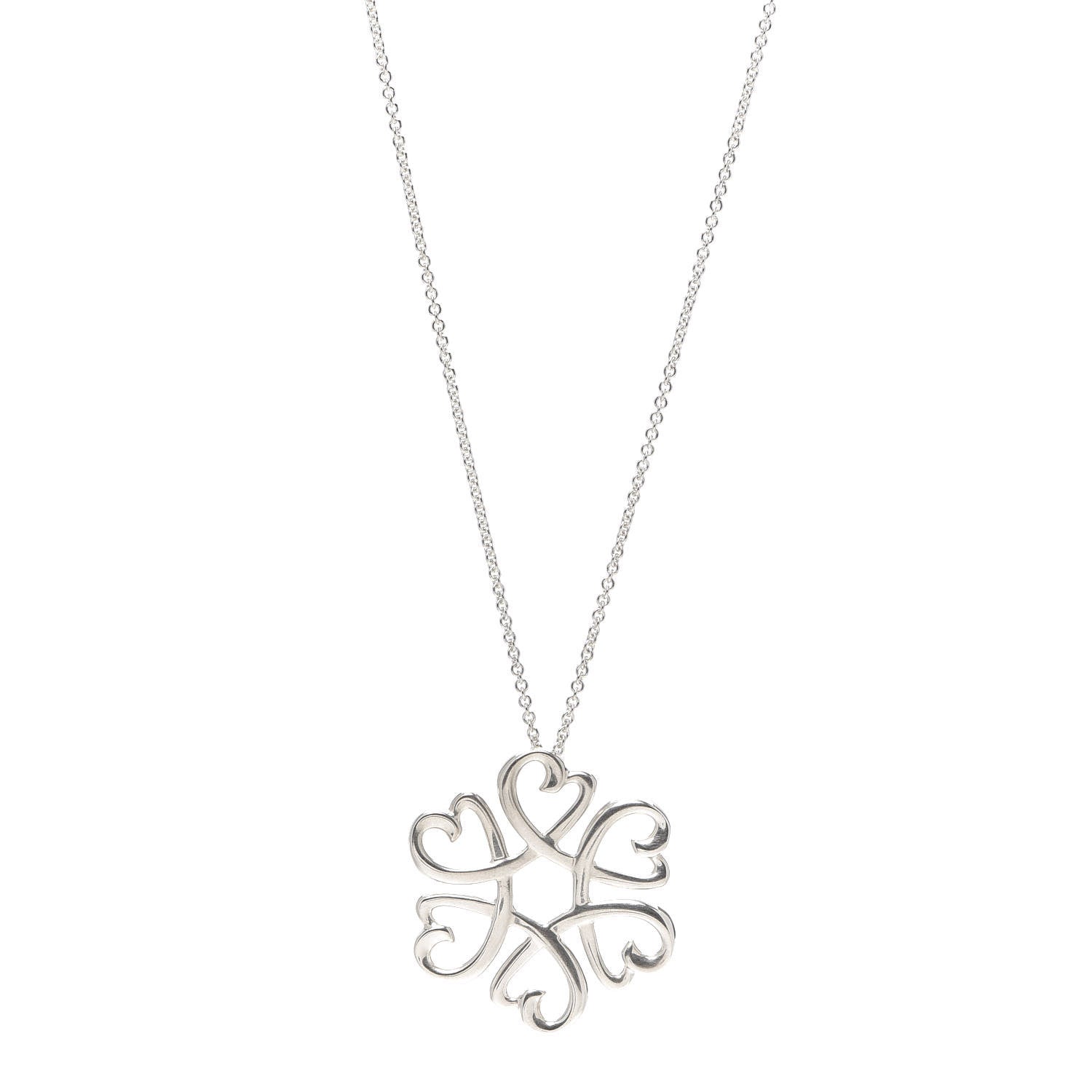 Tiffany Sterling Silver Paloma Picasso Loving Hearts Pendant Necklace 1 of 6