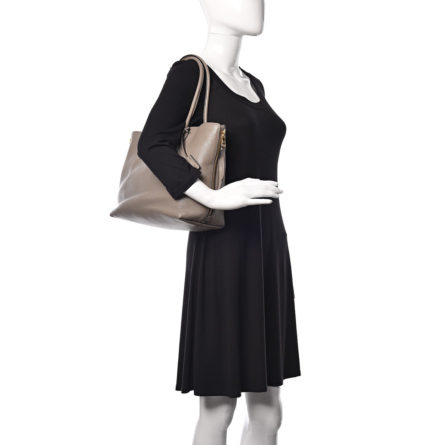 Prada Vitello Daino Side Zip Tote Argilla 2 of 8