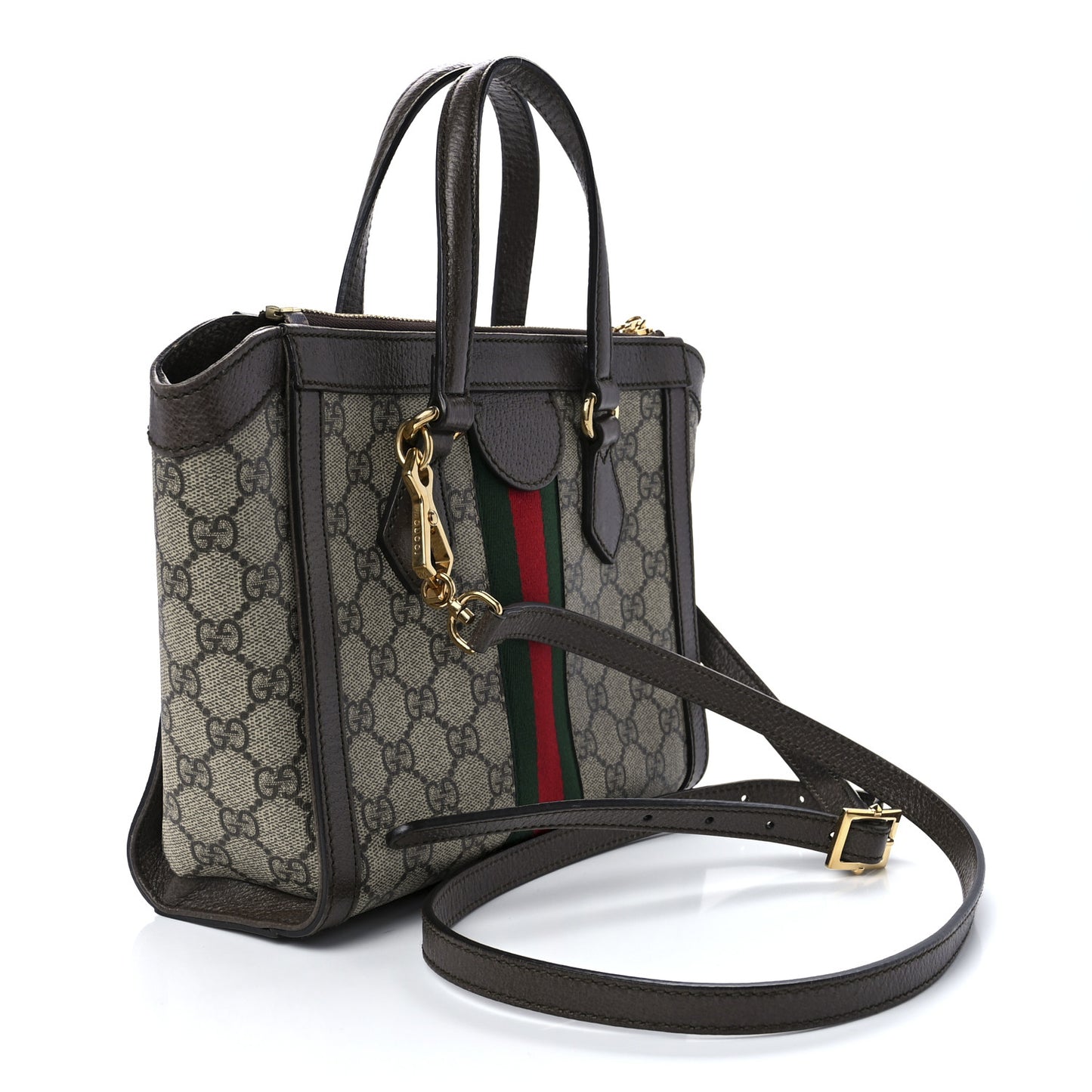 GG Supreme Monogram Small Ophidia Tote Bag Brown