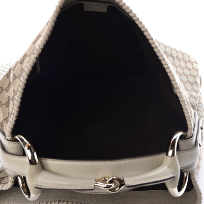 Gucci Monogram Large Horsebit Chain Hobo Off White 5 of 9