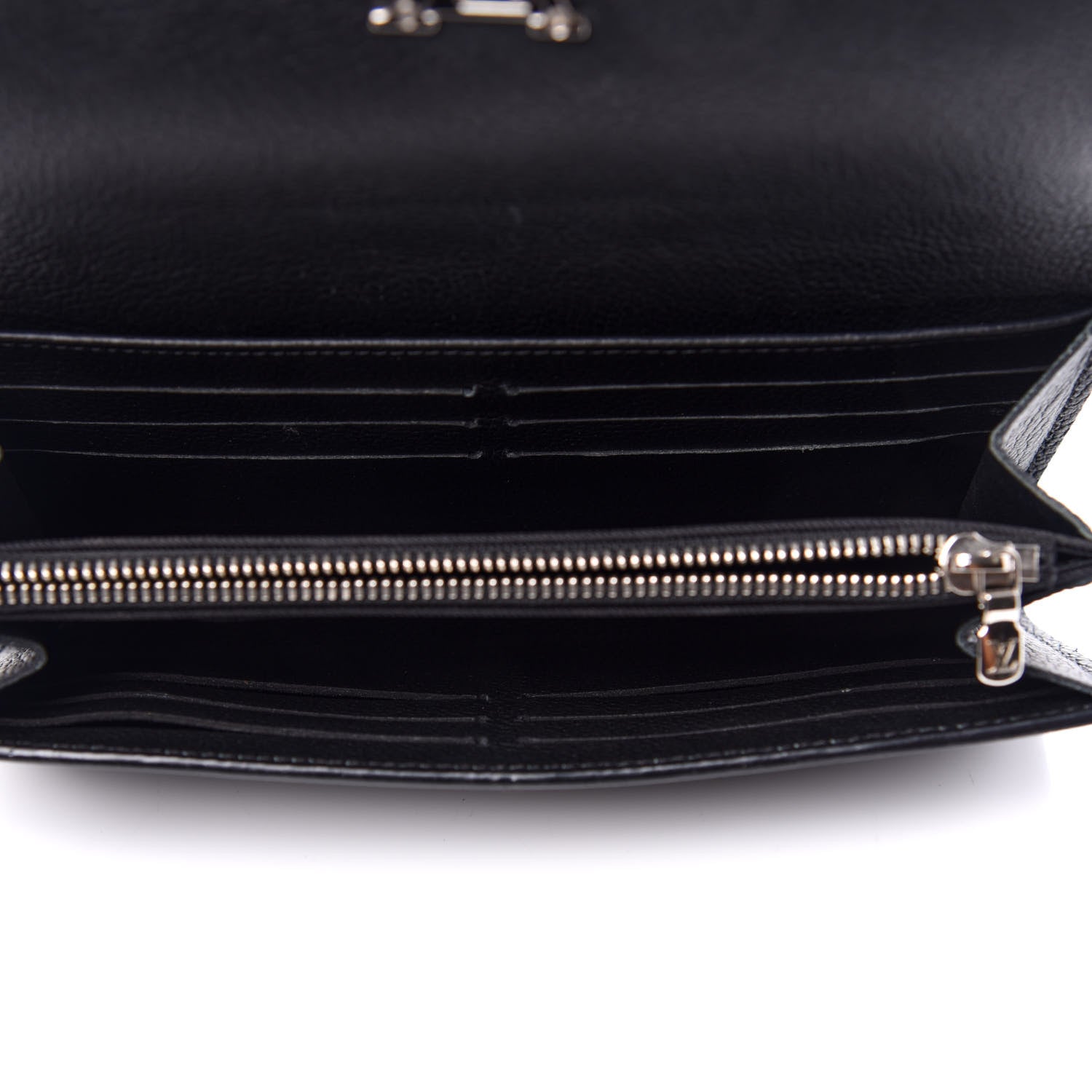 Louis Vuitton Calfskin Lockme II Wallet Black 4 of 9