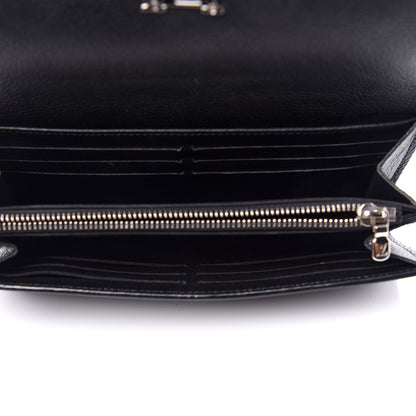Louis Vuitton Calfskin Lockme II Wallet Black 4 of 9