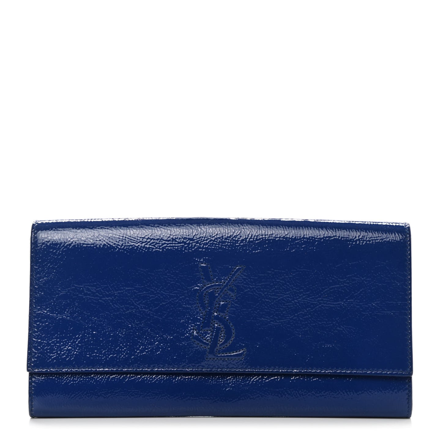 Textured Patent Monogram Large Belle De Jour Clutch Royal Blue