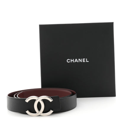 Chanel Calfskin CC Reversible 90 36 Belt Black Burgundy 6 of 6