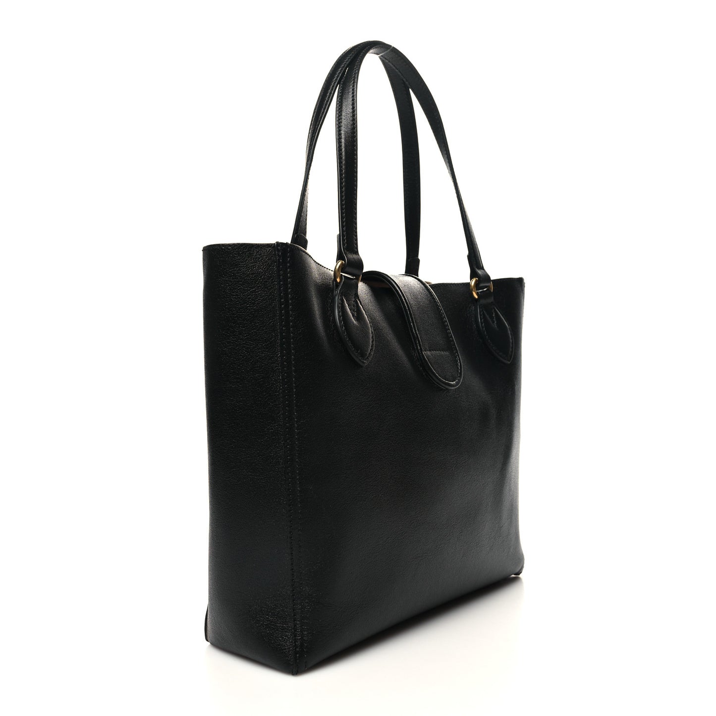 New Sakai Calfskin Lux Small Dahlia Tote Black