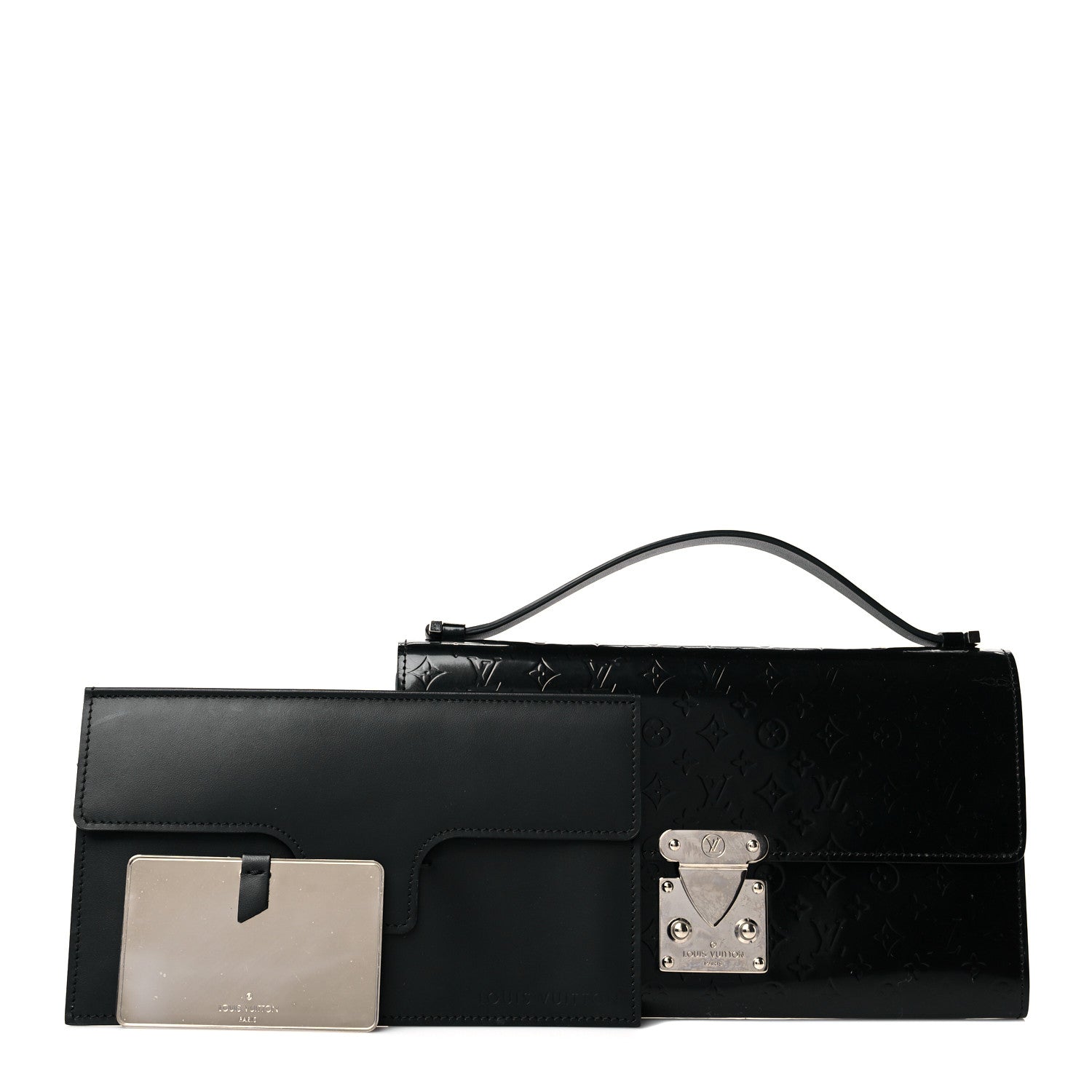 Louis Vuitton Monogram Glace Anouchka Pochette MM Black 2 of 11