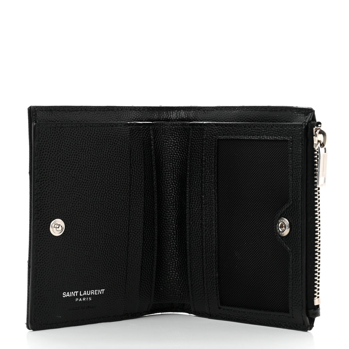 Grain De Poudre Matelasse Chevron Monogram Zipped Card Case Black