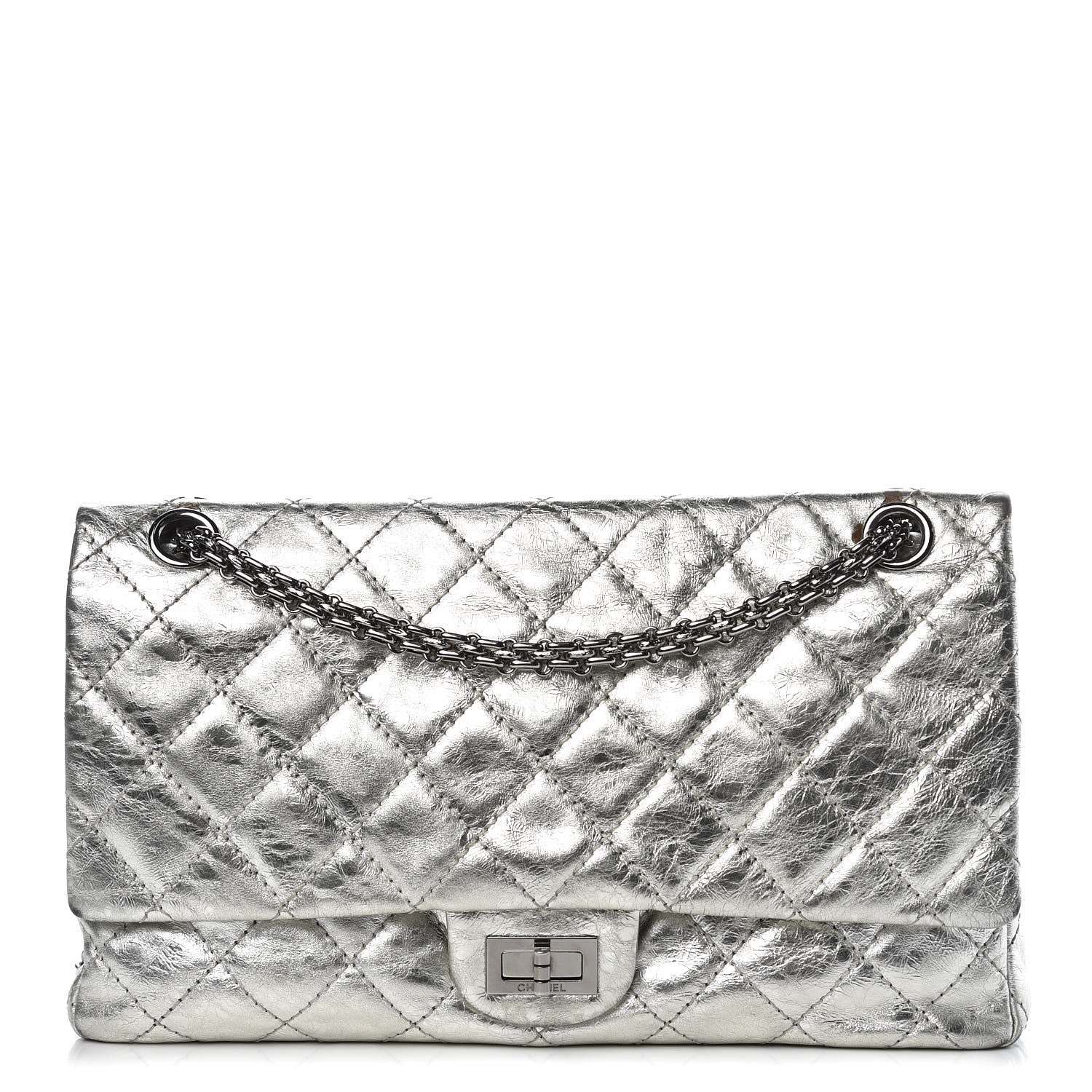 Chanel Metallic Aged Calfskin Quilted 2.55 Reissue 226 Flap Silver 1 of 16