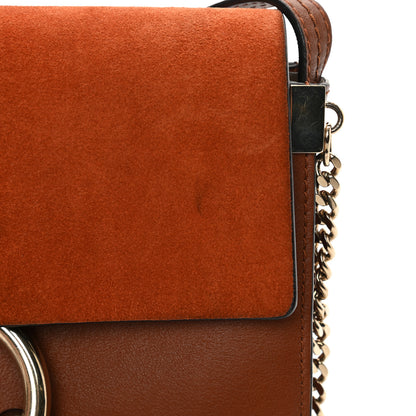 Chloe Suede Calfskin Small Faye Shoulder Bag Tobacco 15 of 17