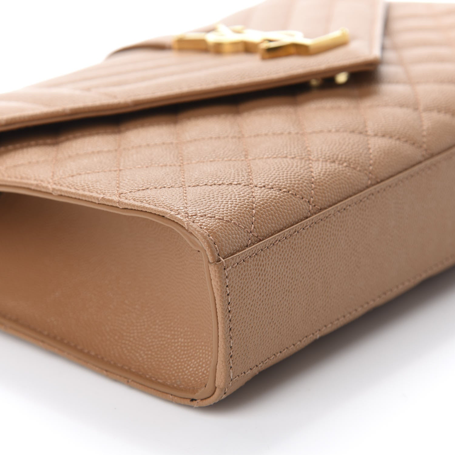 Saint Laurent Grain De Poudre Textured Mixed Matelasse Triquilt Medium Monogram Satchel Dune 5 of 9