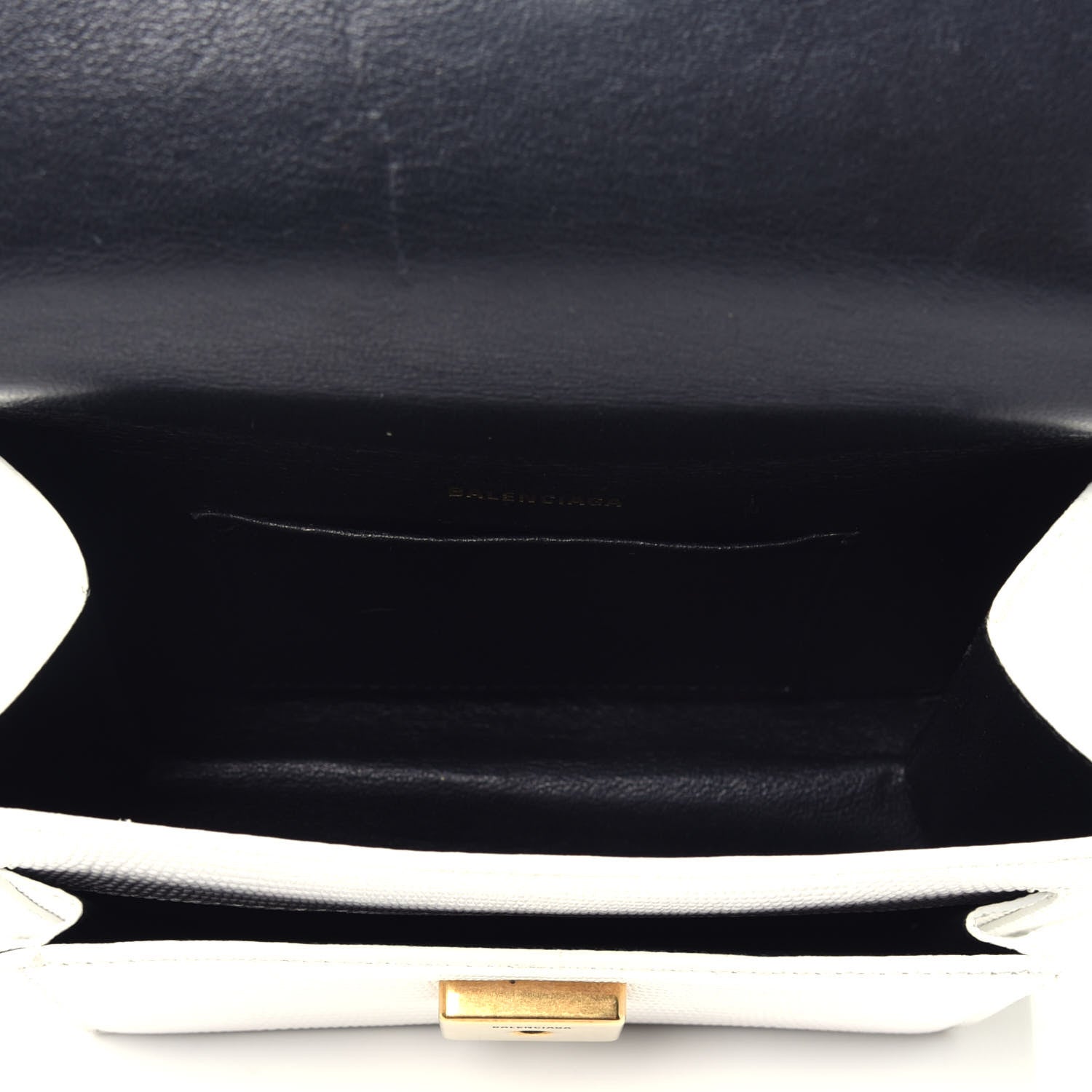 Balenciaga Patent Calfskin Lizard Embossed XS Sharp Top Handle Bag White 5 of 12