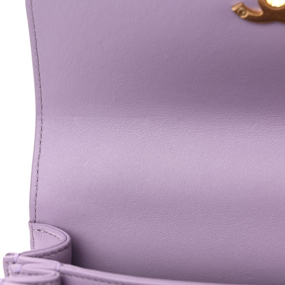 Chanel Shiny Calfskin Quilted Mini Metal Top Handle Flap Purple 12 of 13
