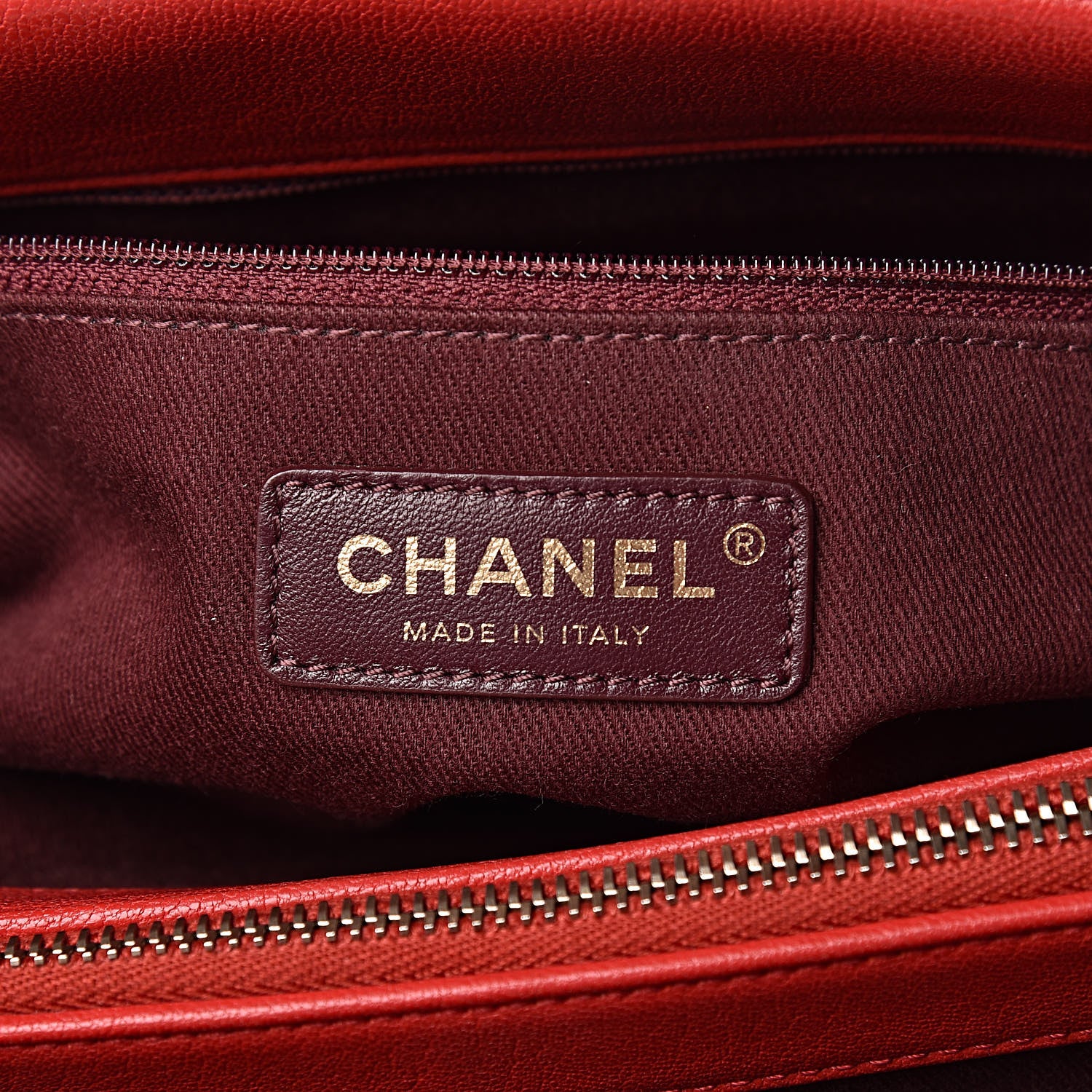 Chanel Shiny Sheepskin Quilted Large Trapezio Flap Red 6 of 12