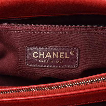 Chanel Shiny Sheepskin Quilted Large Trapezio Flap Red 6 of 12