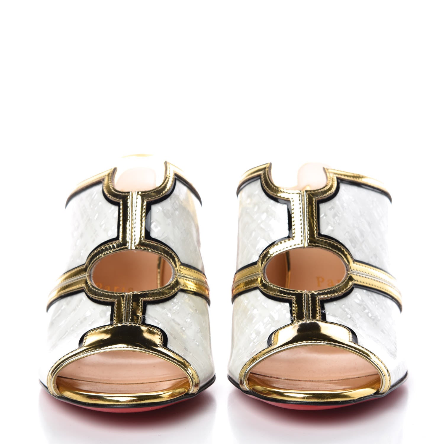 Christian Louboutin Specchio Patent Interior 85 Slide Sandals 36.5 Latte 2 of 7