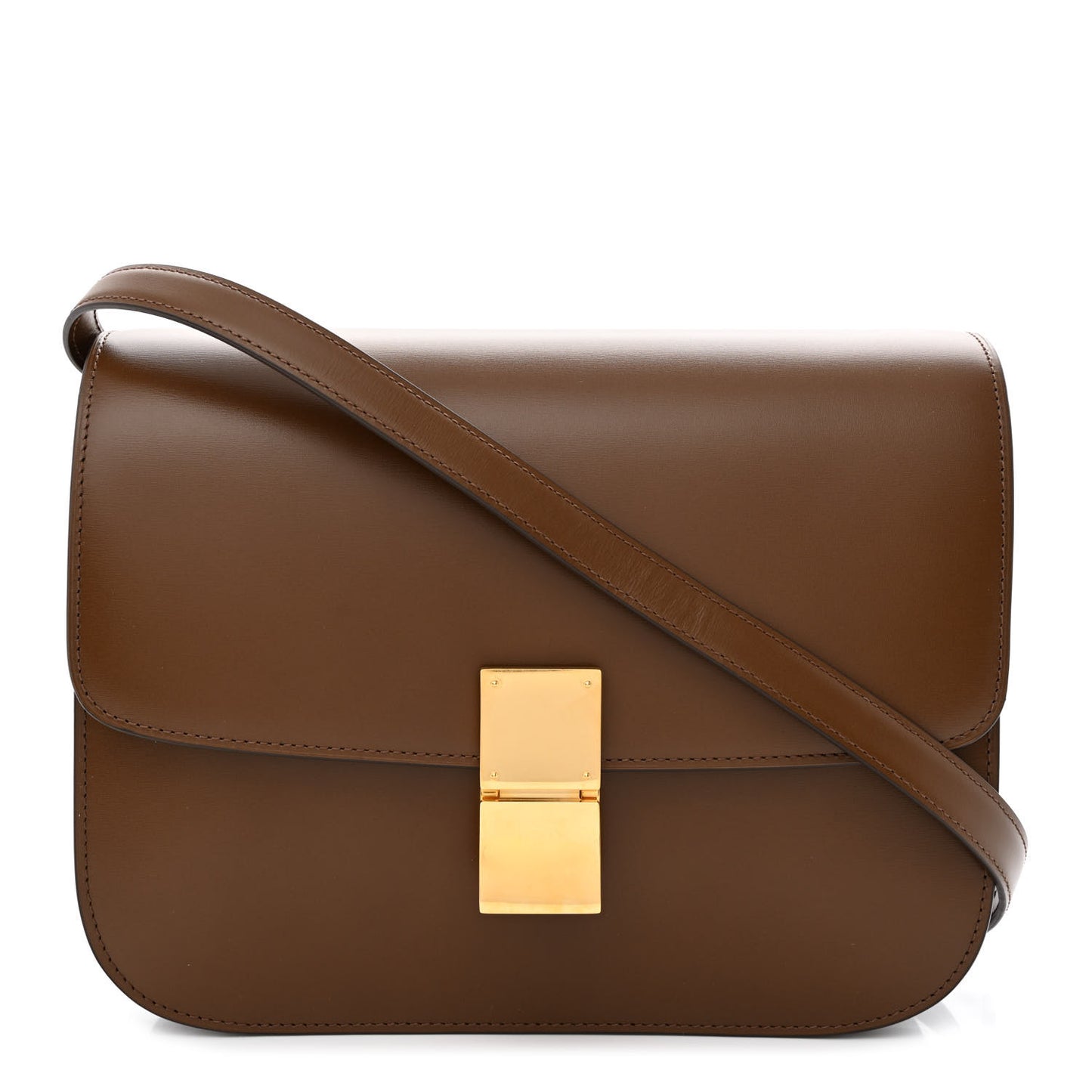Box Calfskin Medium Classic Box Flap Bag Camel
