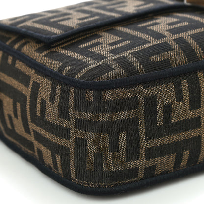 Fendi Fabric Jacquard FF 1974 Medium Baguette Tobacco Moro Black 9 of 11