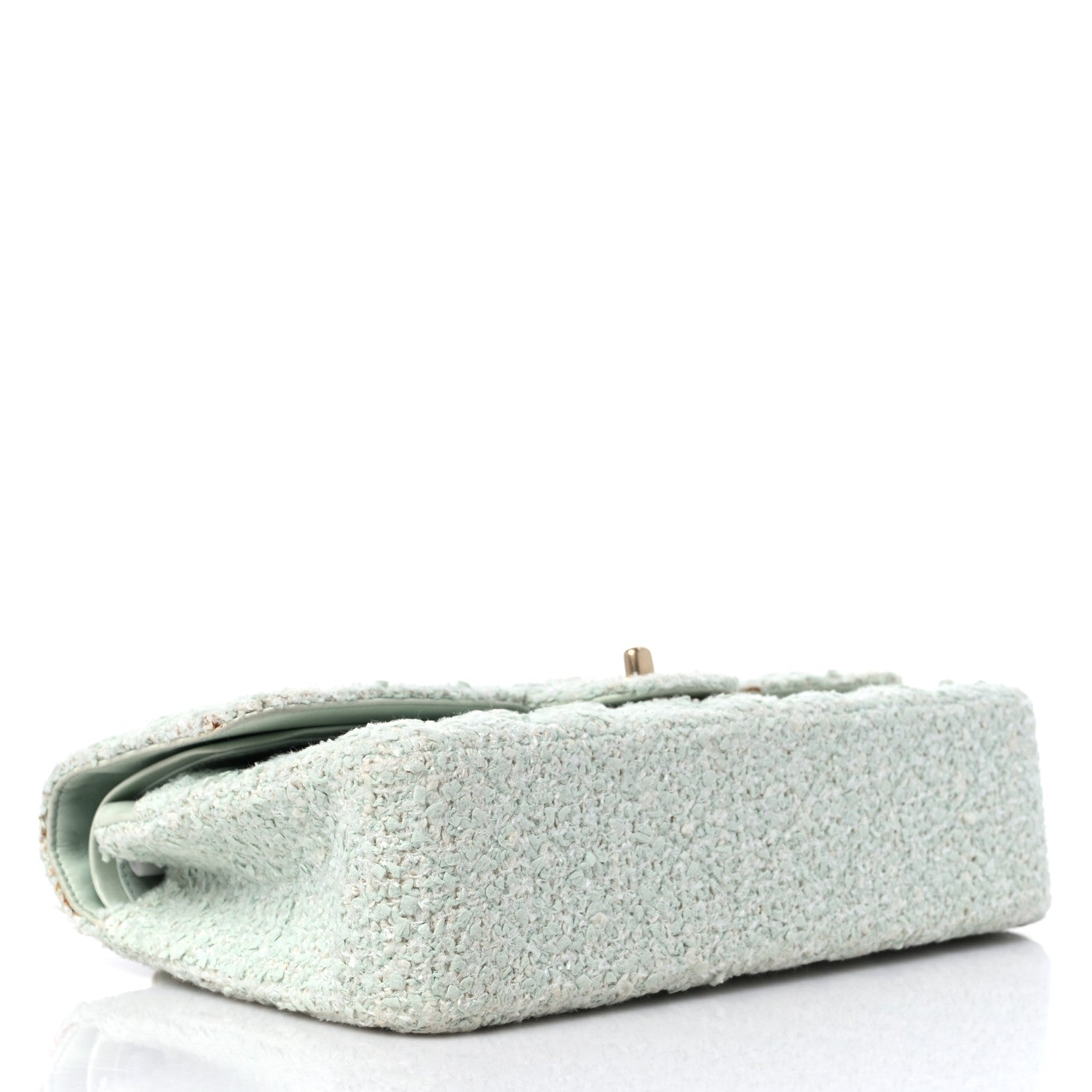 Chanel Tweed Quilted Medium Double Flap Light Turquoise 4 of 15