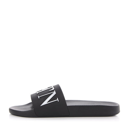Valentino Garavani Rubber Mens VLTN Pool Slide Sandals 45 Black 1 of 10