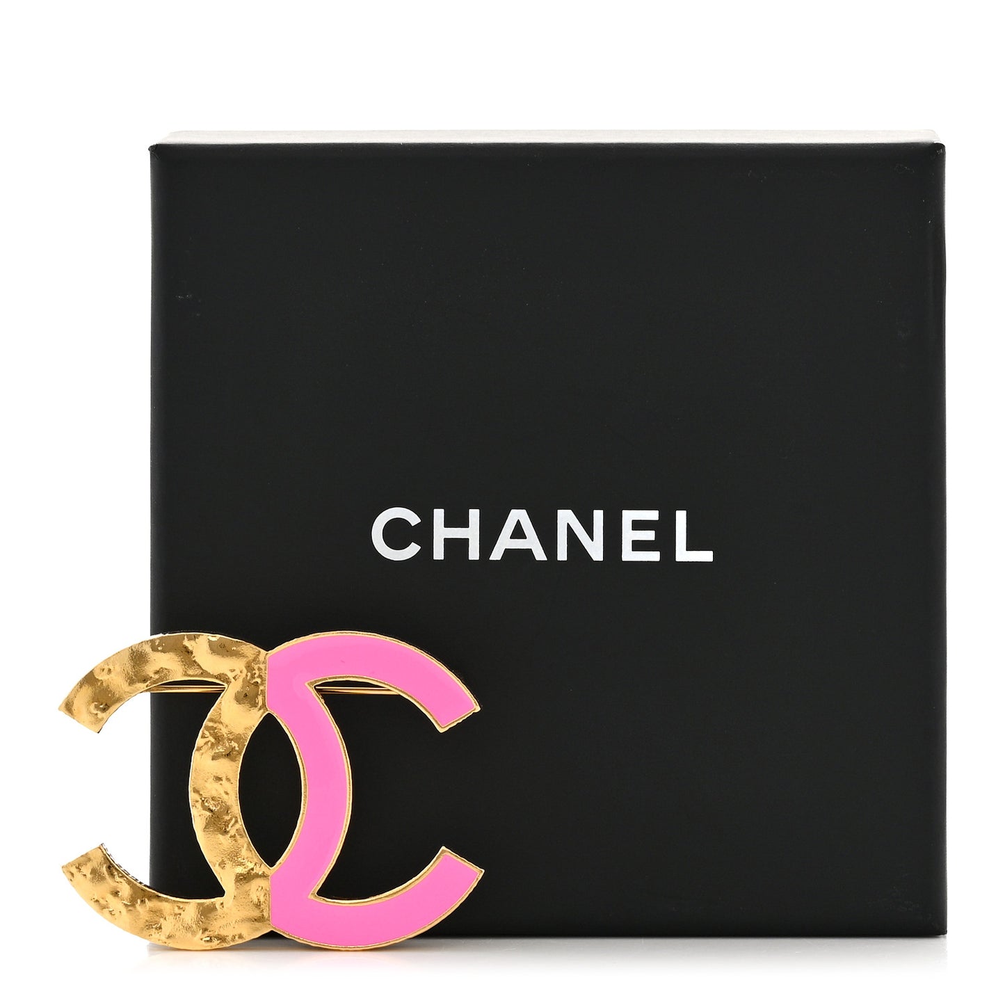 Enamel CC Large Brooch Pink Gold