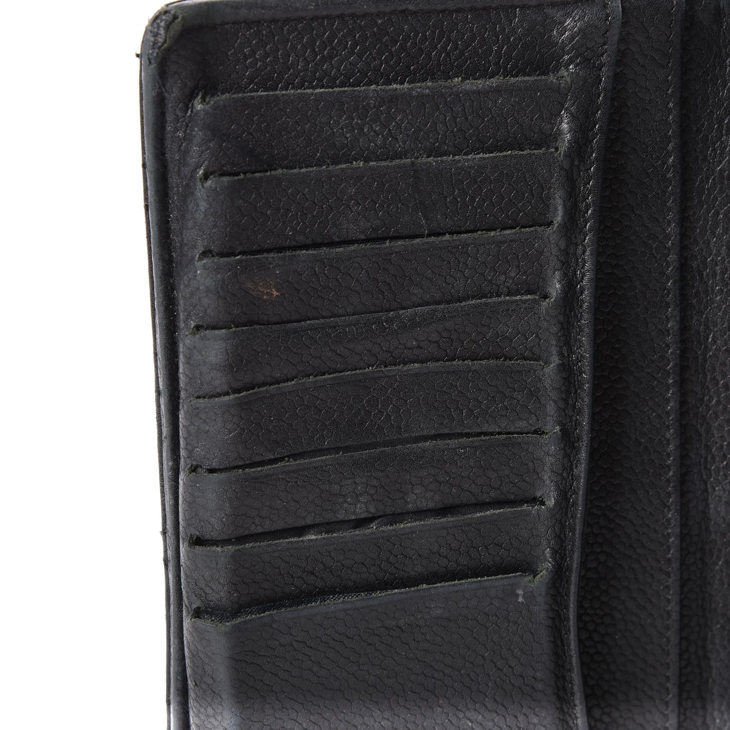 Caviar Calfskin Quilted Yen Wallet Black