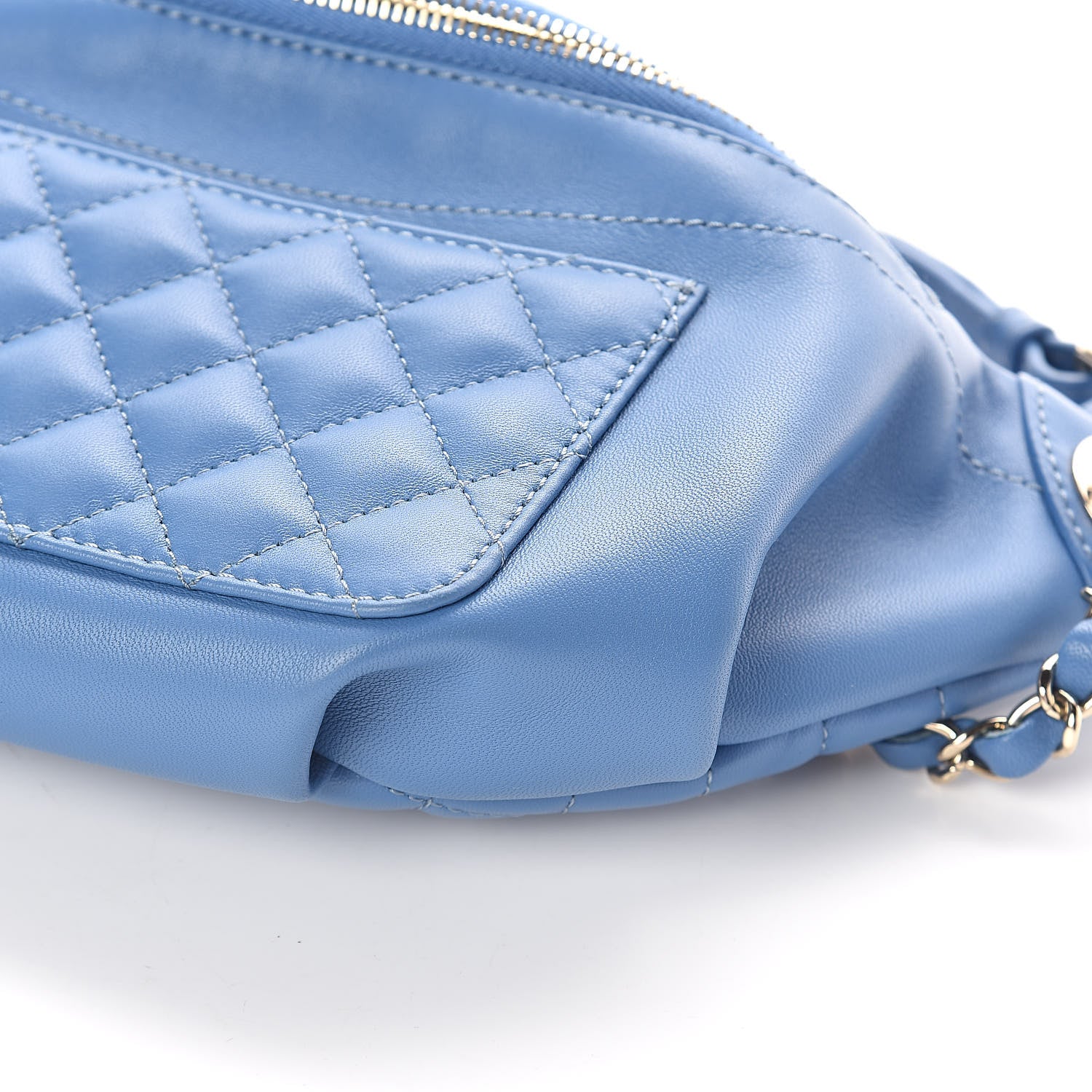 Chanel Lambskin Quilted Bi Waist Bag Fanny Pack Blue 10 of 11