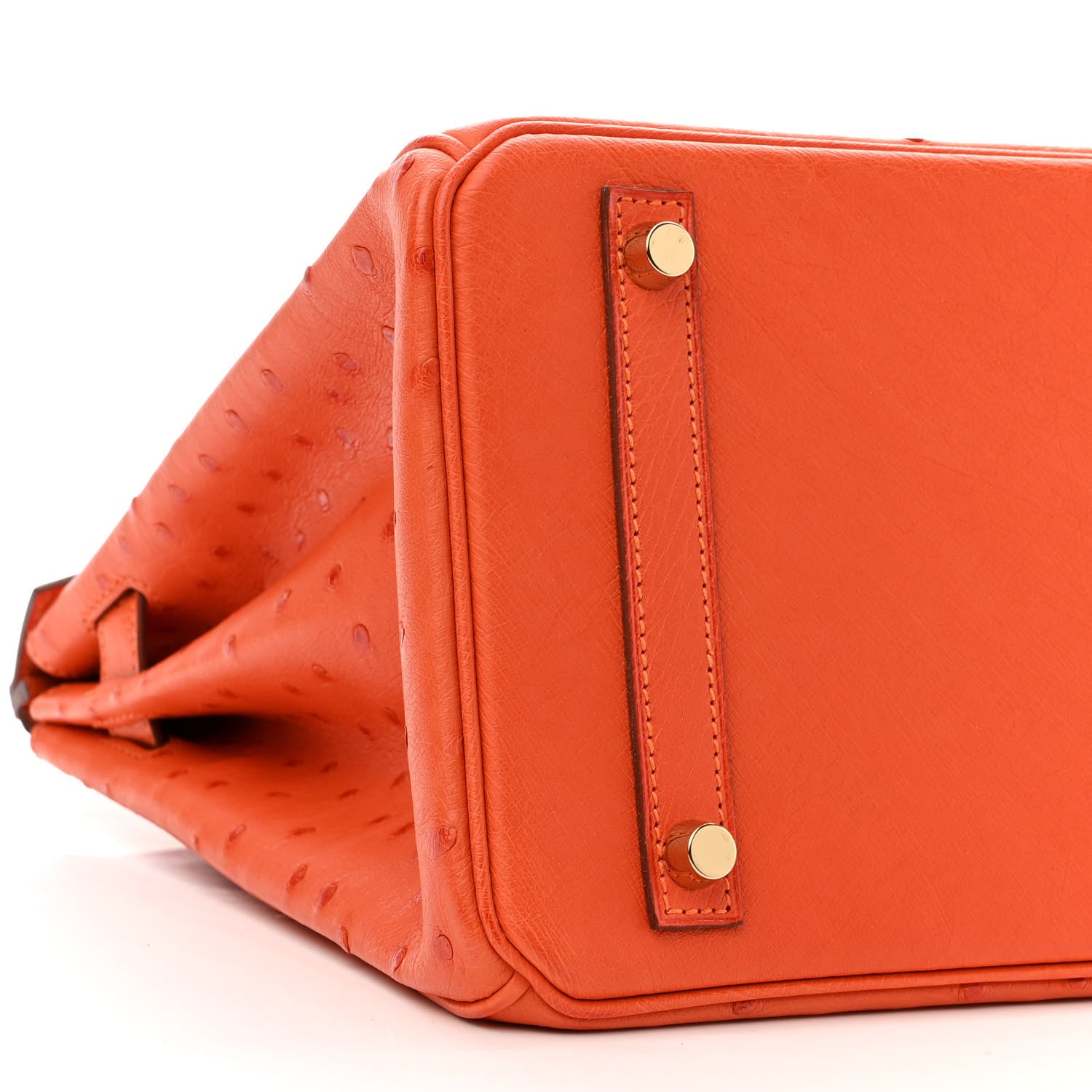 Hermes Ostrich Birkin 30 Orange 8 of 11