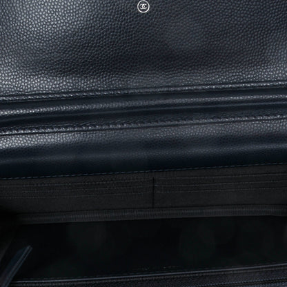 Chanel Caviar Chevron Wallet On Chain WOC Navy 5 of 8