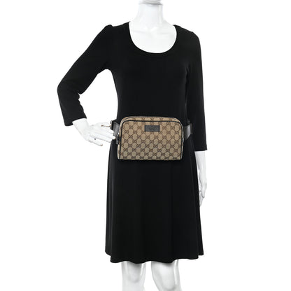 Gucci Monogram Dollar Calfskin Belt Bag Beige Ebony Testa di Moro Marrone Scuro 3 of 15