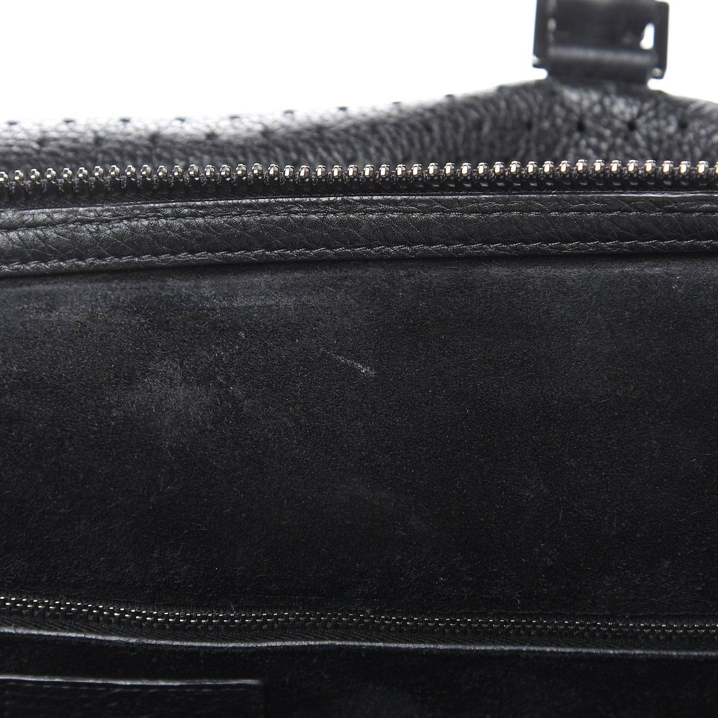 Calfskin Perforated Rockstud Large Travel Briefcase Black