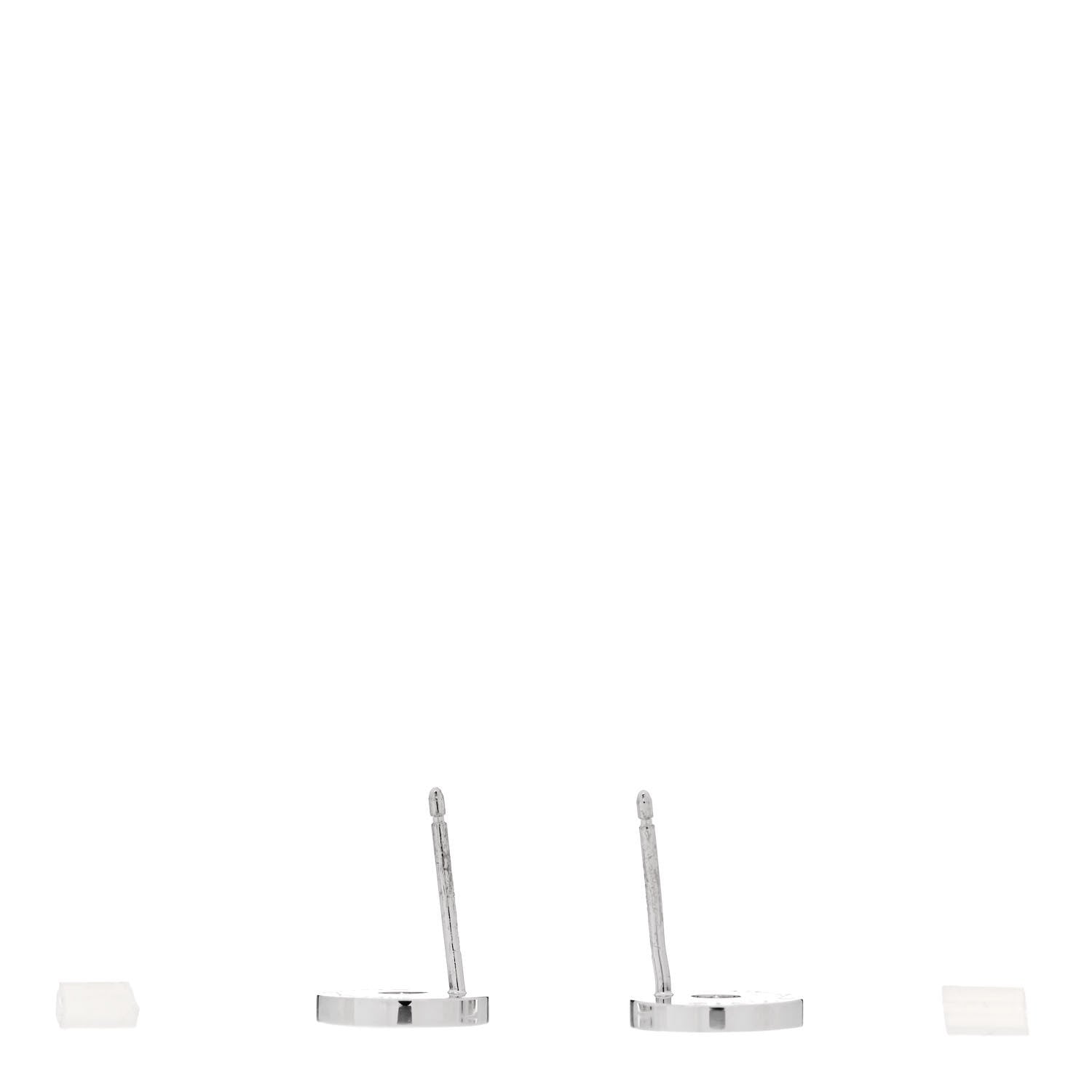 Tiffany 18K White Gold Diamond 1837 Circle Earrings 3 of 5