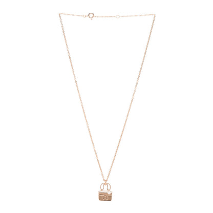 Hermes 18K Rose Gold Diamond Constance Amulette Charm Pendant Necklace 3 of 5