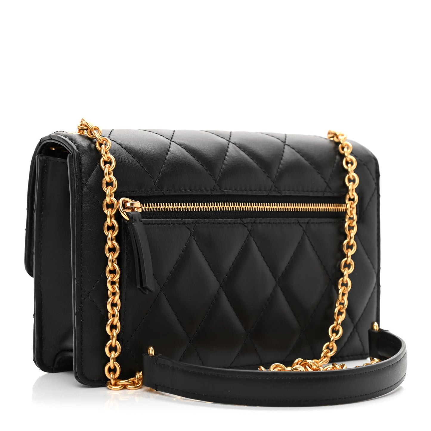 Smooth Calfskin Quilted Small Darley Shoulder Bag Black