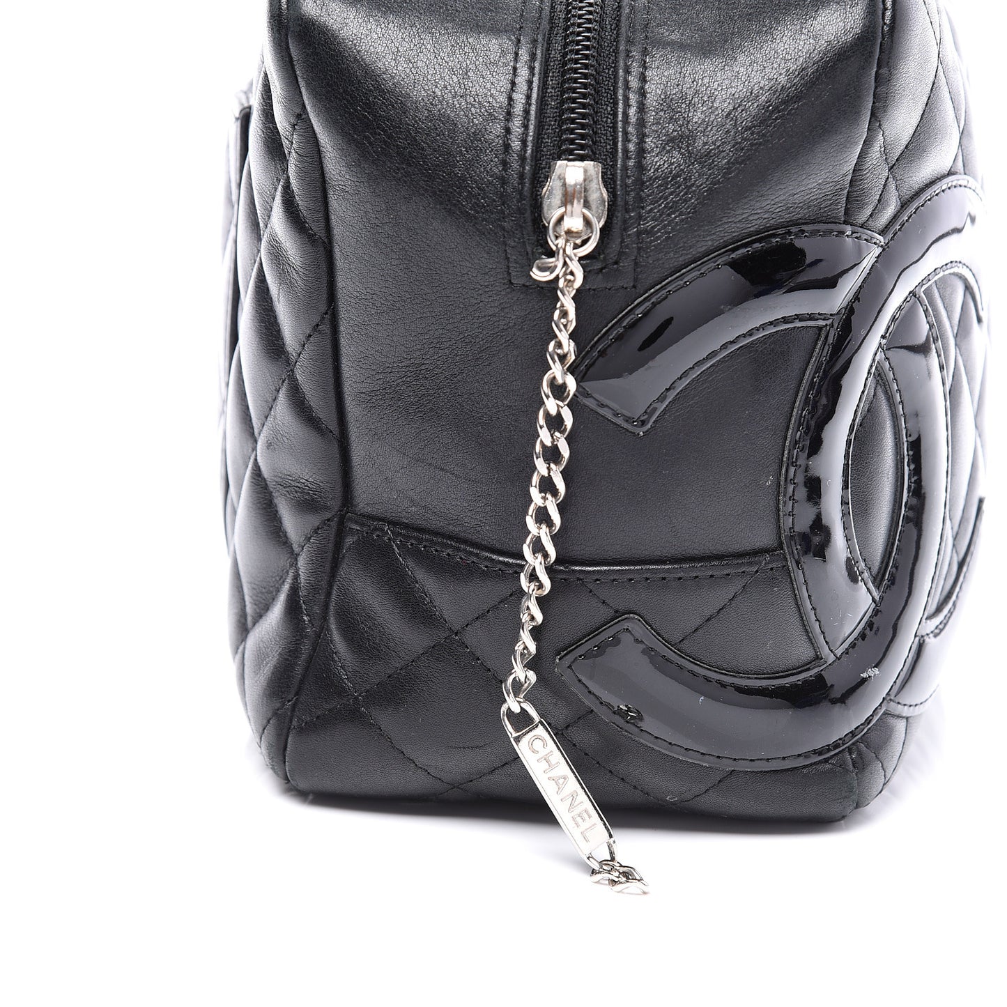 Calfskin Quilted Large Cambon Bowler Black