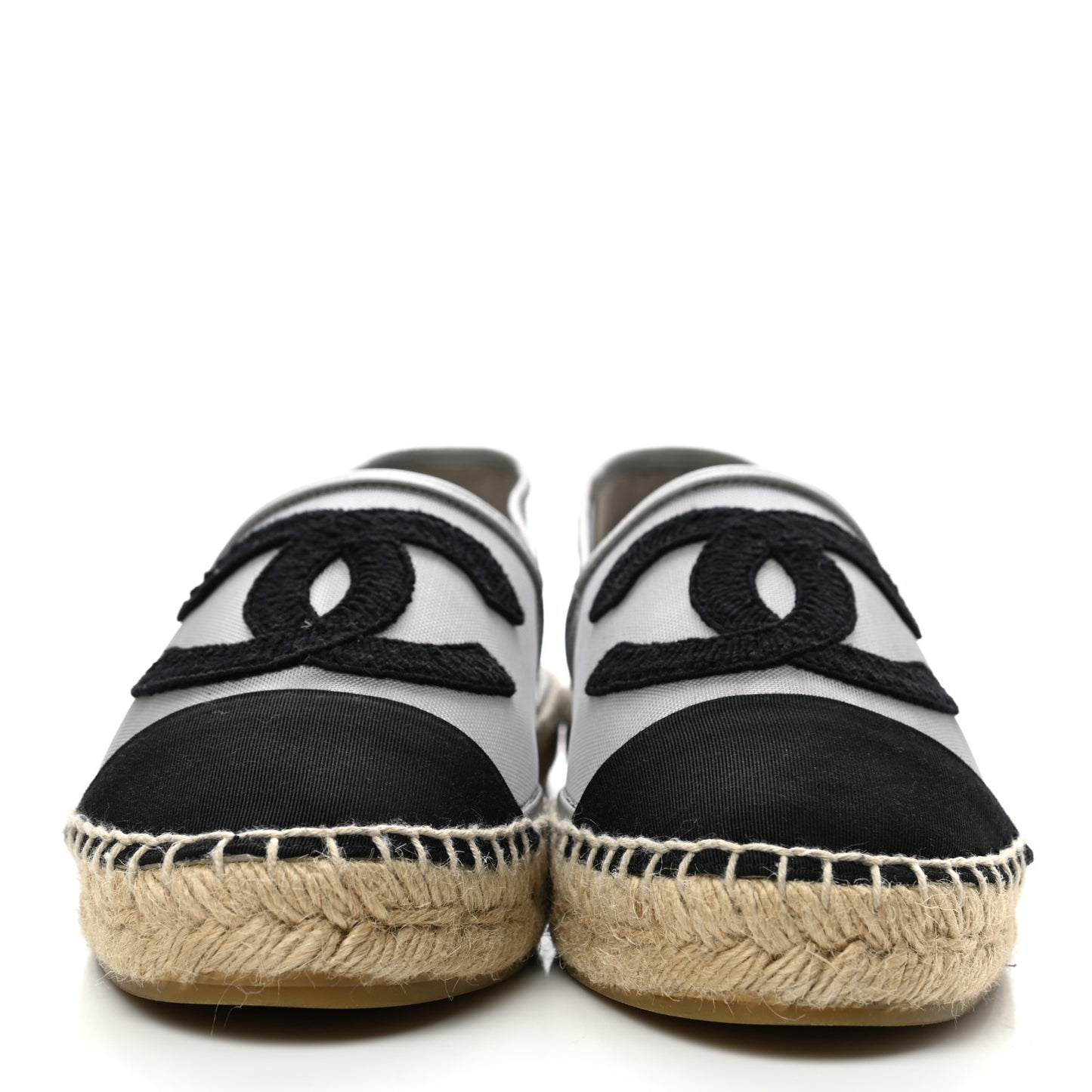 Mesh Grosgrain CC Espadrilles 41 Grey