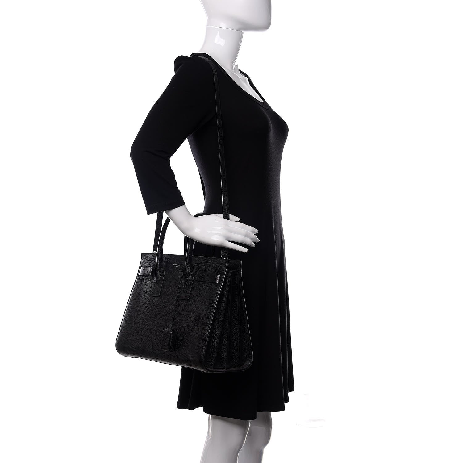 Saint Laurent Grained Calfskin Small Sac De Jour Black 2 of 11