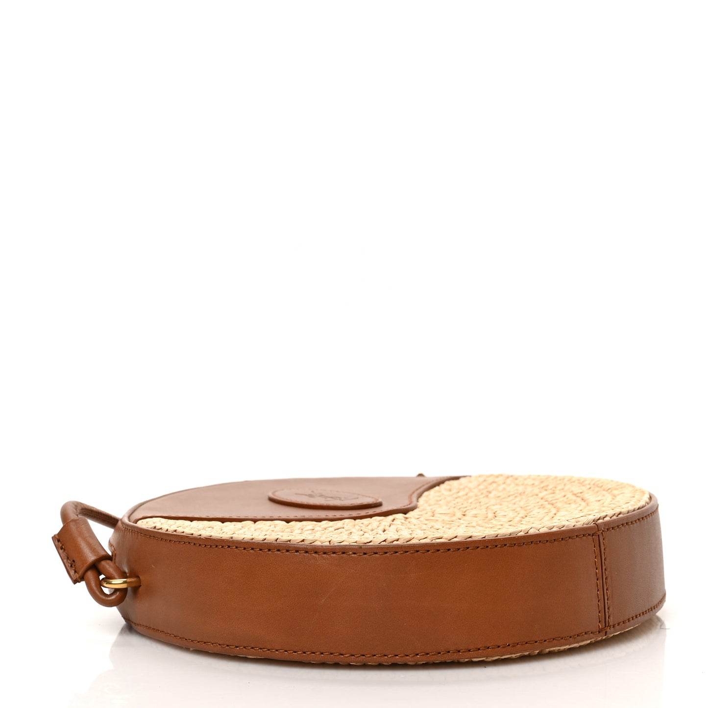 Raffia Round Camera Bag Beige Naturel