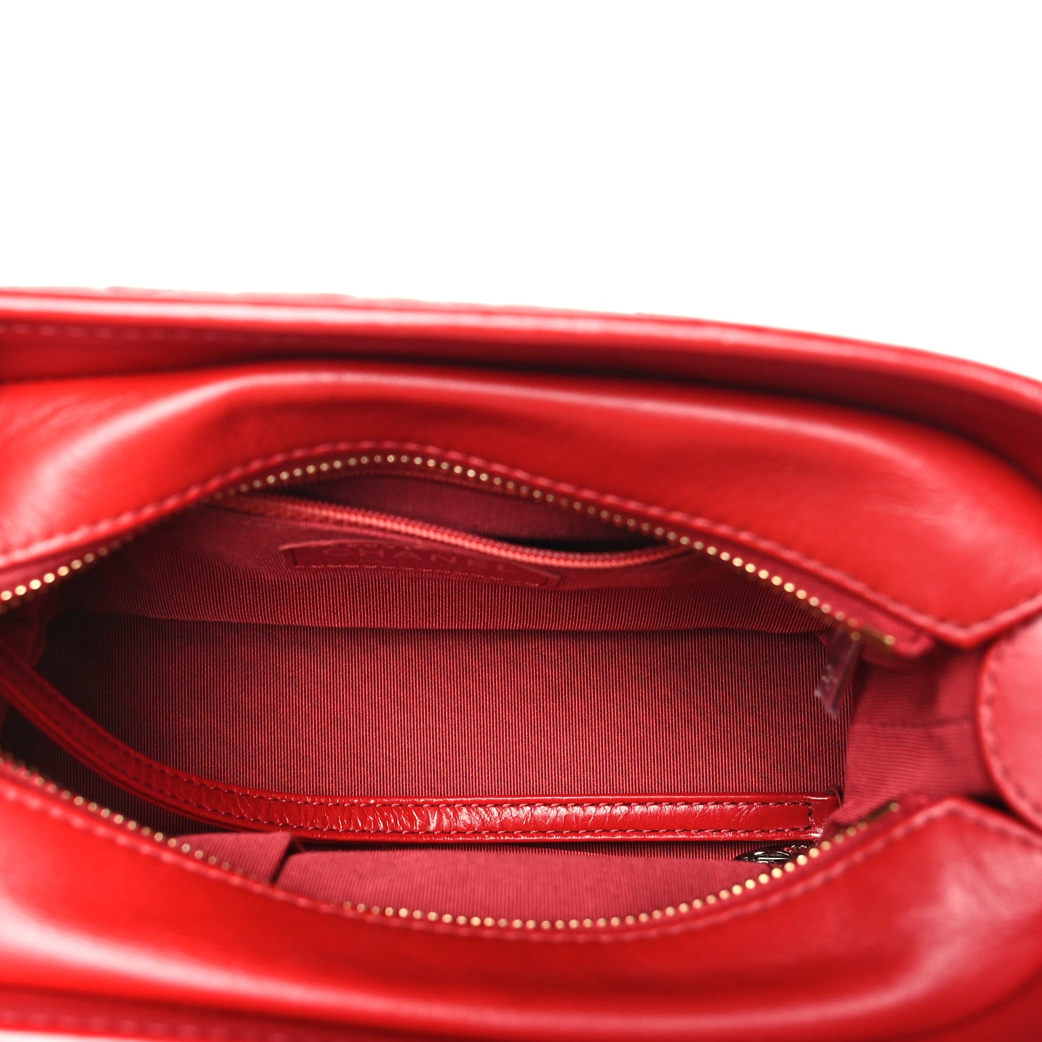 Chanel Aged Calfskin Chevron Quilted Small Gabrielle Hobo Red 5 of 10
